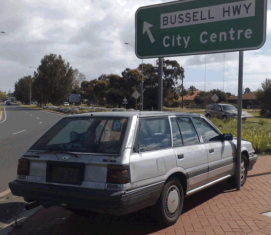 An innovative response to the parking shortage, or the victim of Roundabout Rage?